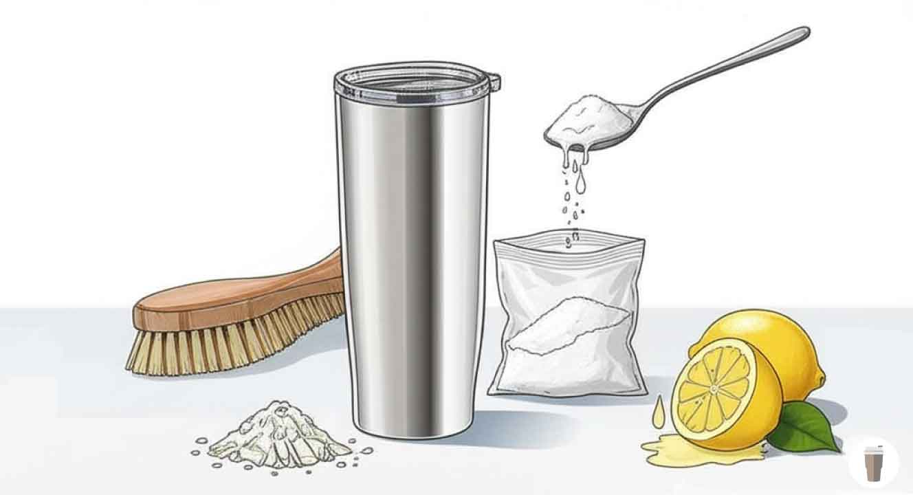 水筒のコーヒー汚れの落とし方を紹介