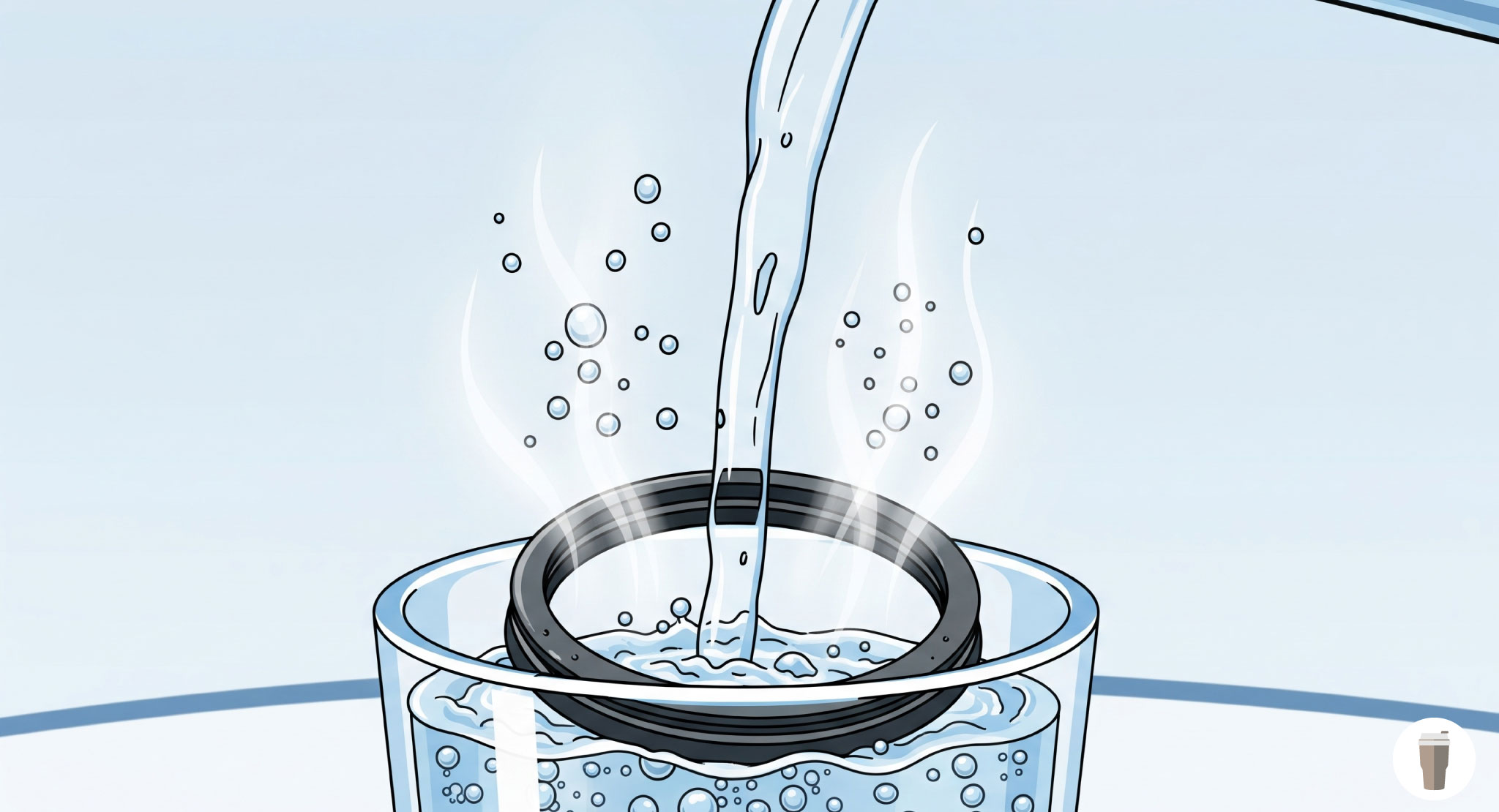 サーモス水筒のパッキンは熱湯で消毒可能