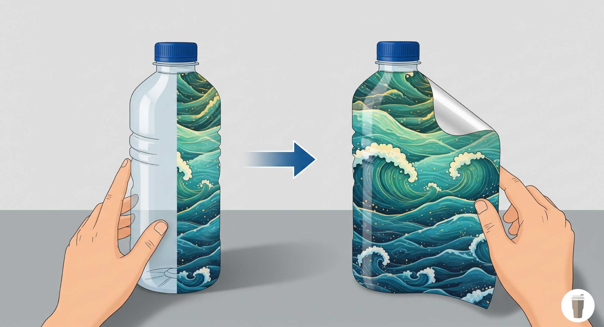 水筒のリメイクシートでデザインを一新