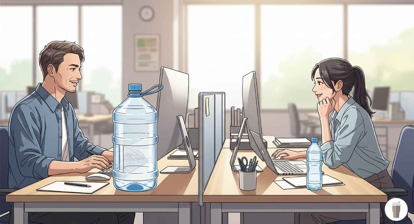 オフィスでの男女の水筒容量の違い