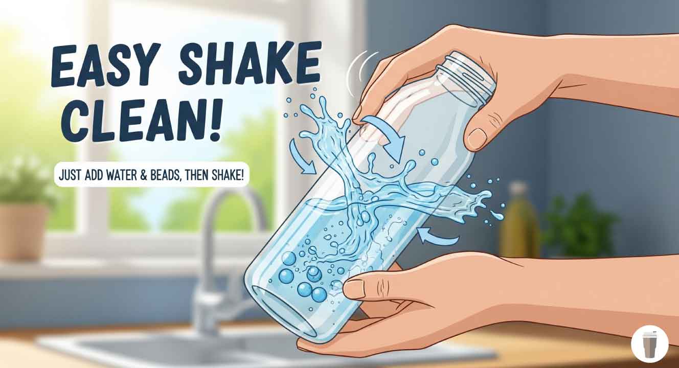 振るだけでOK!水筒を洗う簡単な方法