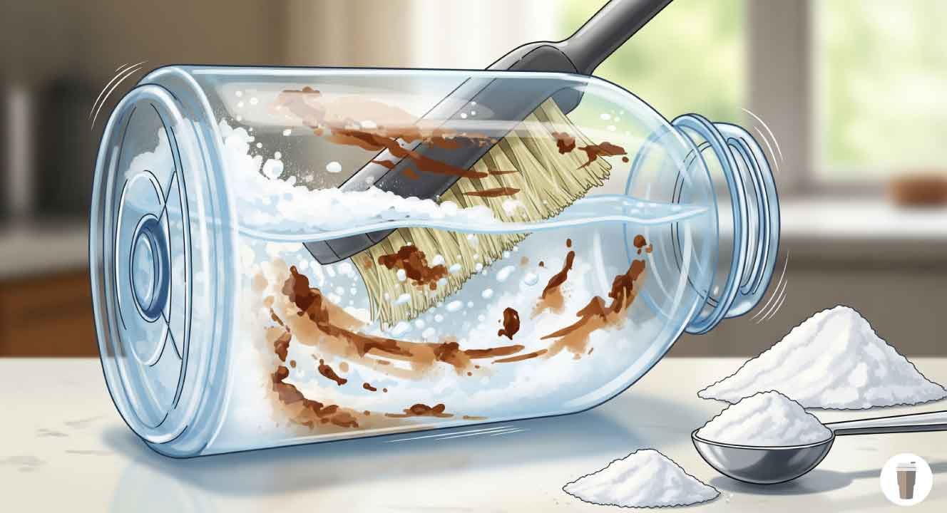 水筒の茶渋は重曹で簡単に落とせる