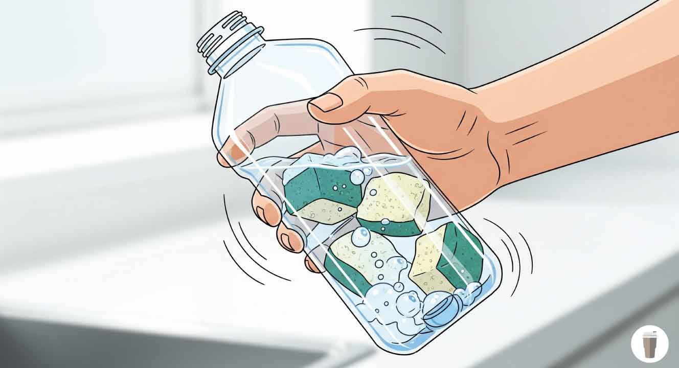 つけおき以外に振るだけで水筒を洗う方法