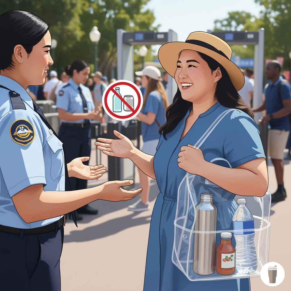 缶やビンの持ち込みは禁止されている