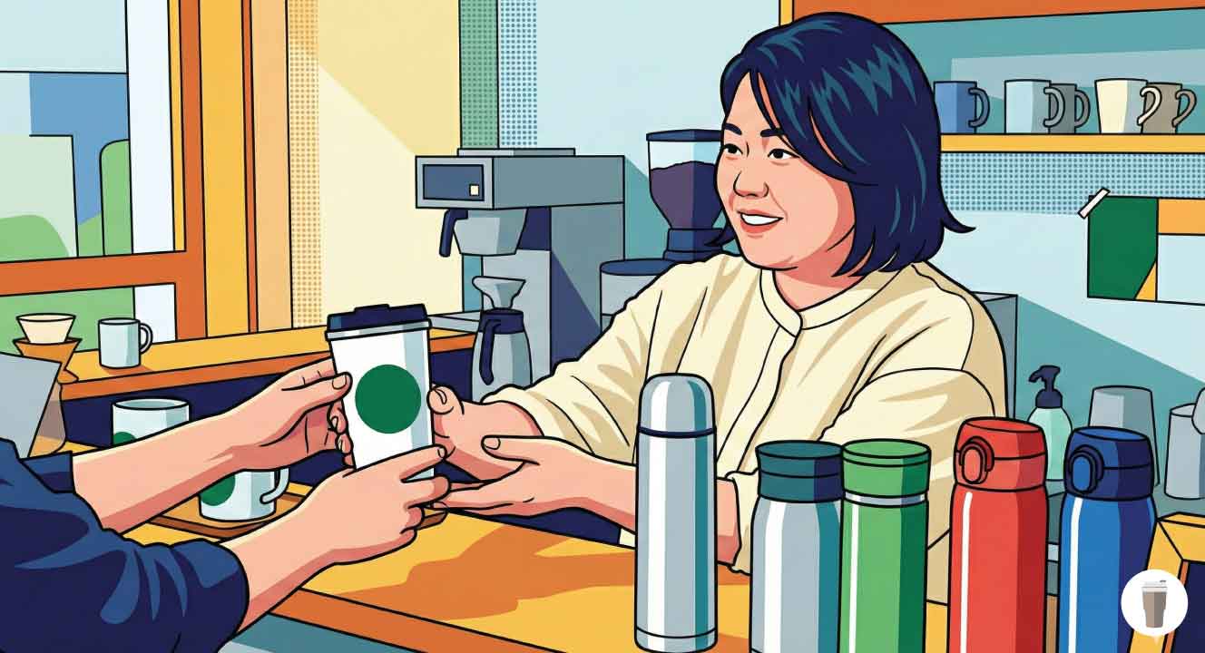 スタバのボトルやサーモスも使用可能