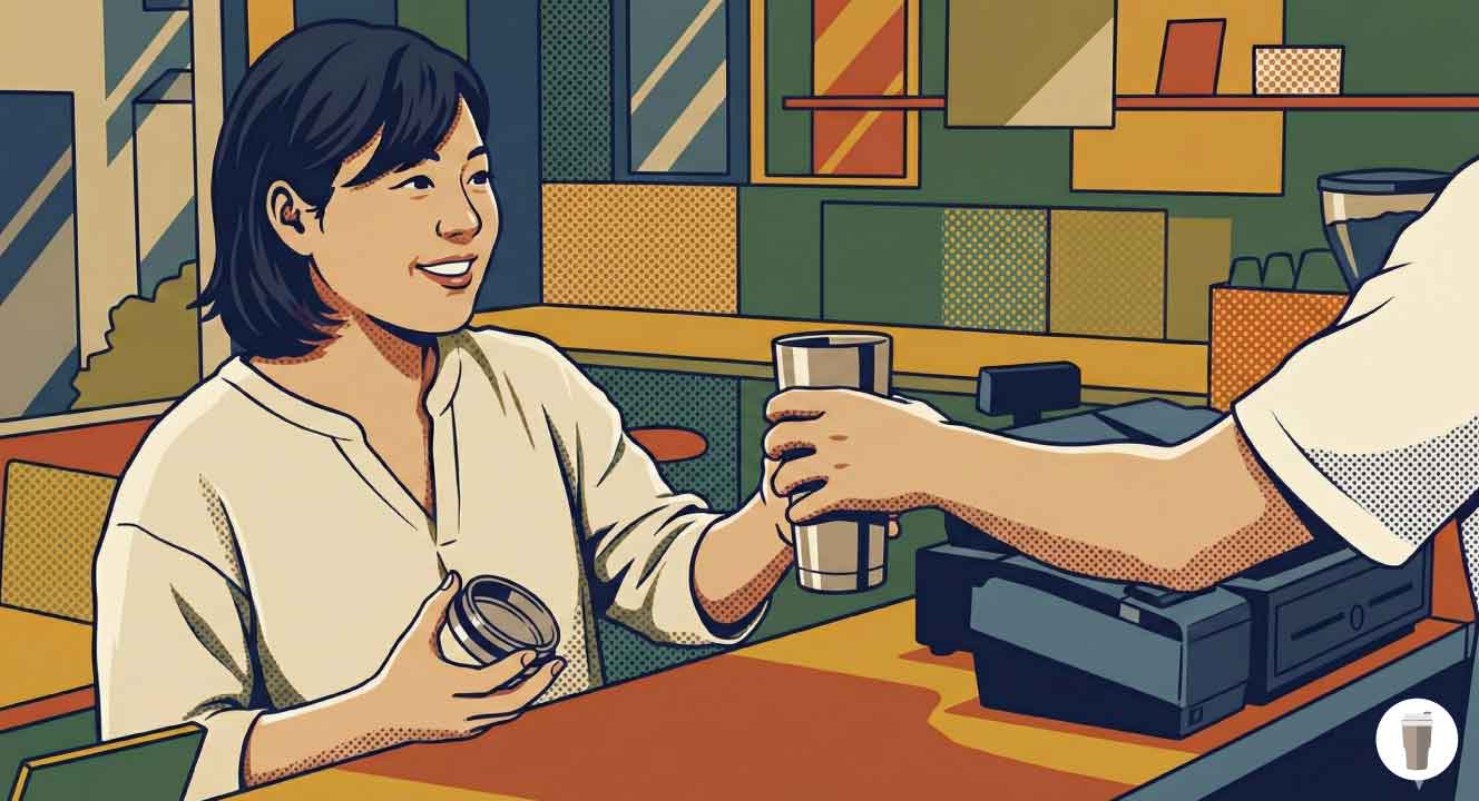 蓋を外すのがマナー！レジでの頼み方