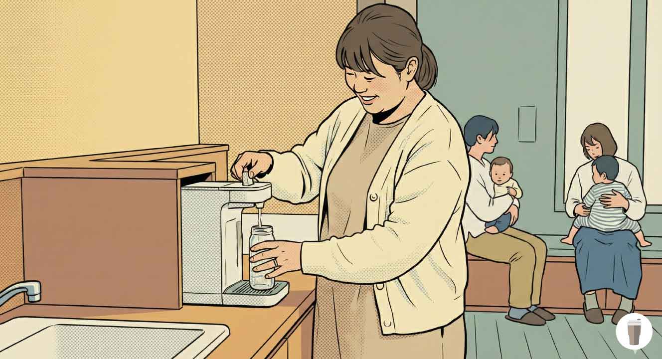 ミルク用のお湯はベビーセンターで調達可能