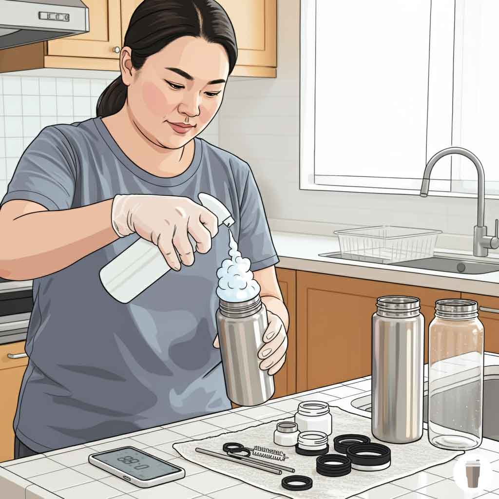 水筒にキッチンハイター以外の洗浄術