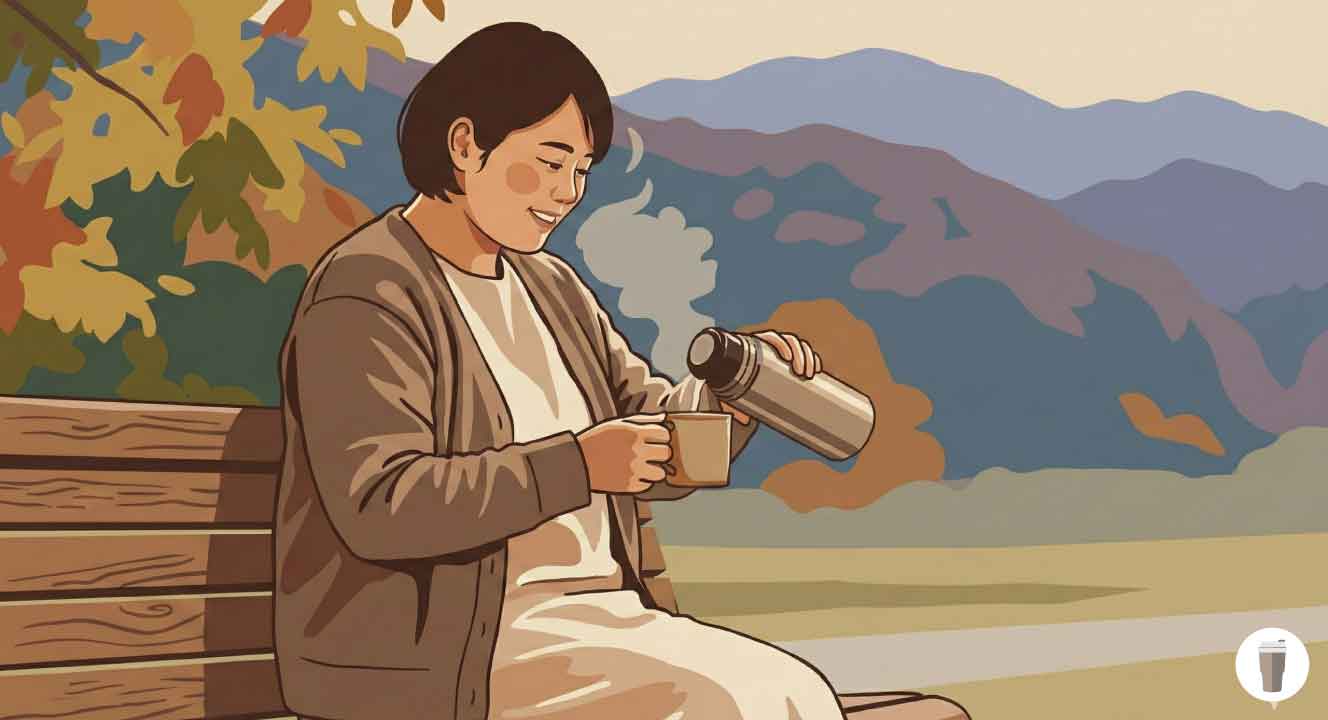 熱湯をしっかり保温するサーモスの水筒