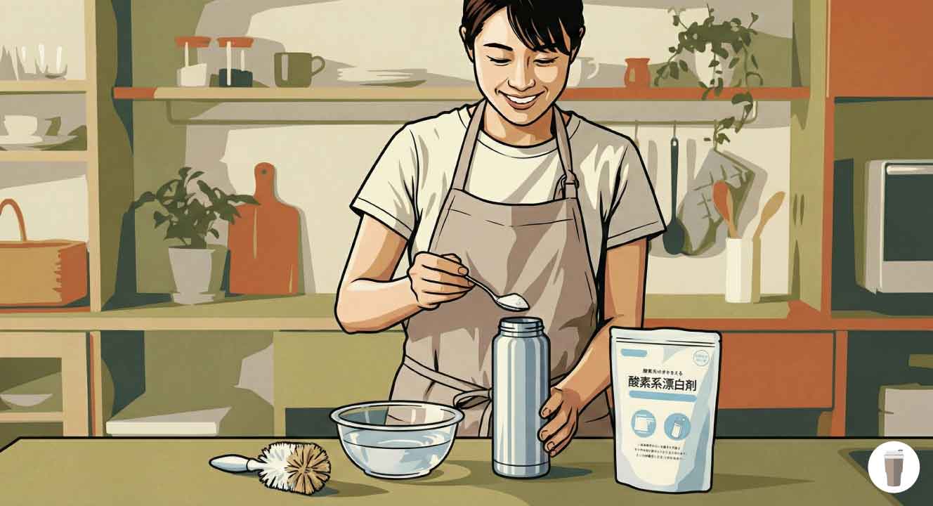 茶渋などの汚れには酸素系漂白剤を使用する