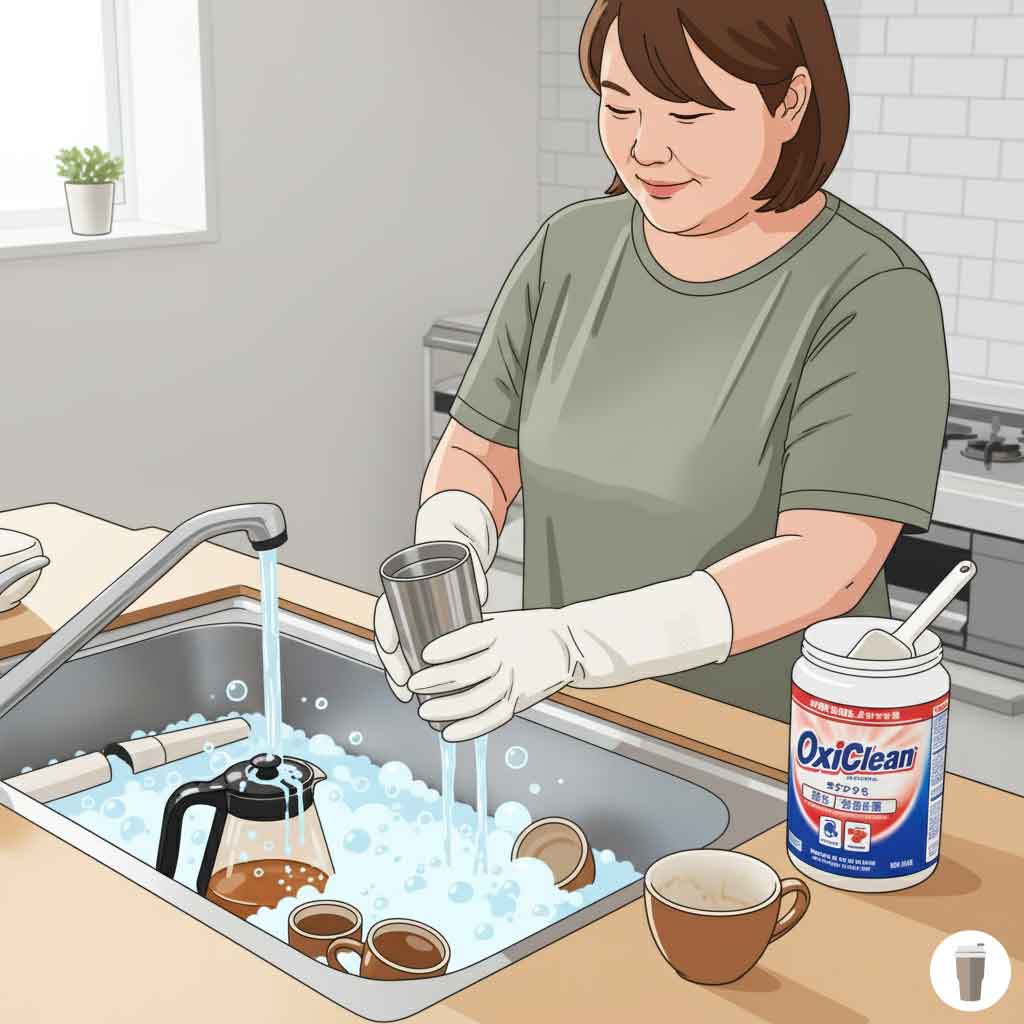 オキシクリーンで茶渋を除去