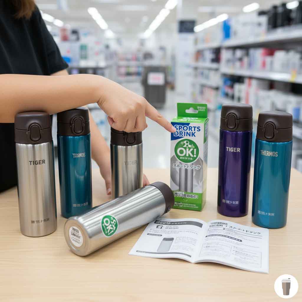 スポーツドリンク対応水筒の見分け方