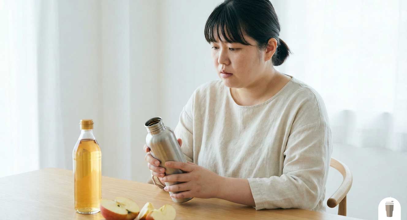 リンゴ酢を水筒に入れると危険？サビ対策と安全な持ち運び方