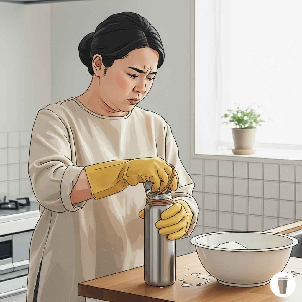 ゴム手袋や輪ゴムで摩擦を増やす