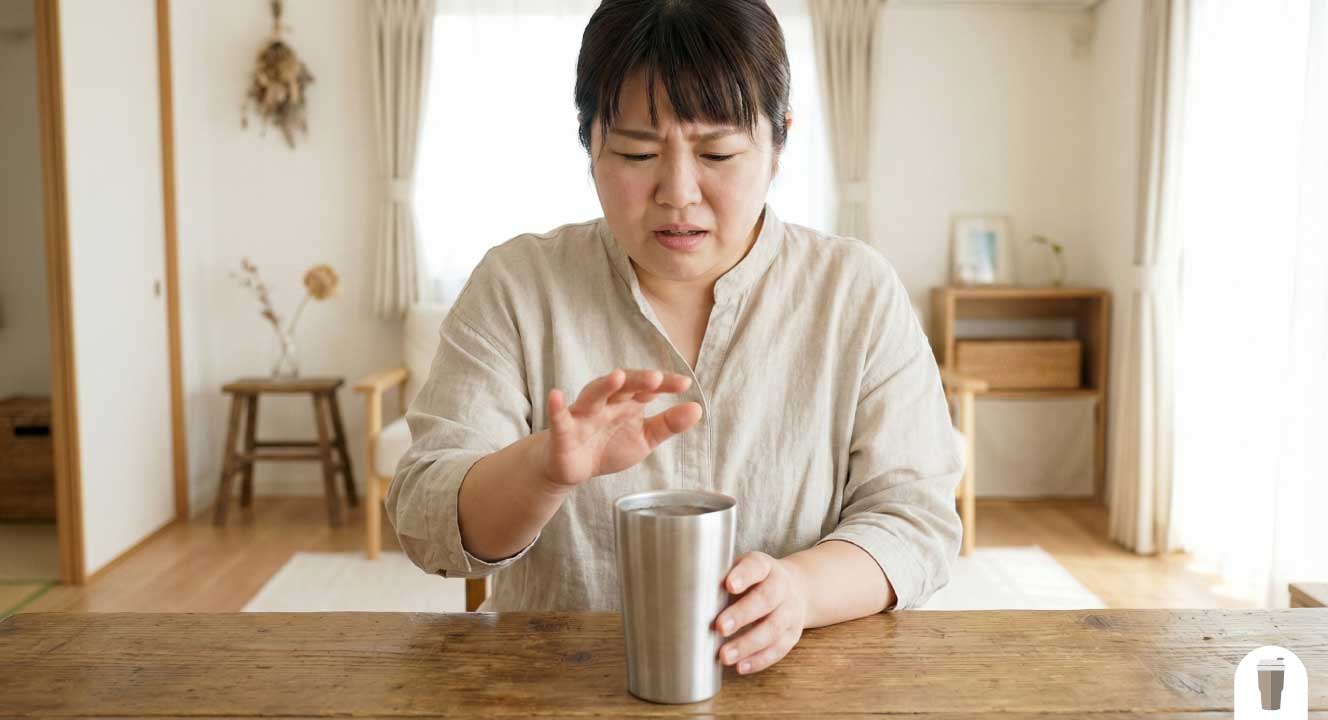 熱い飲み物でやけどする熱伝導率の高さ
