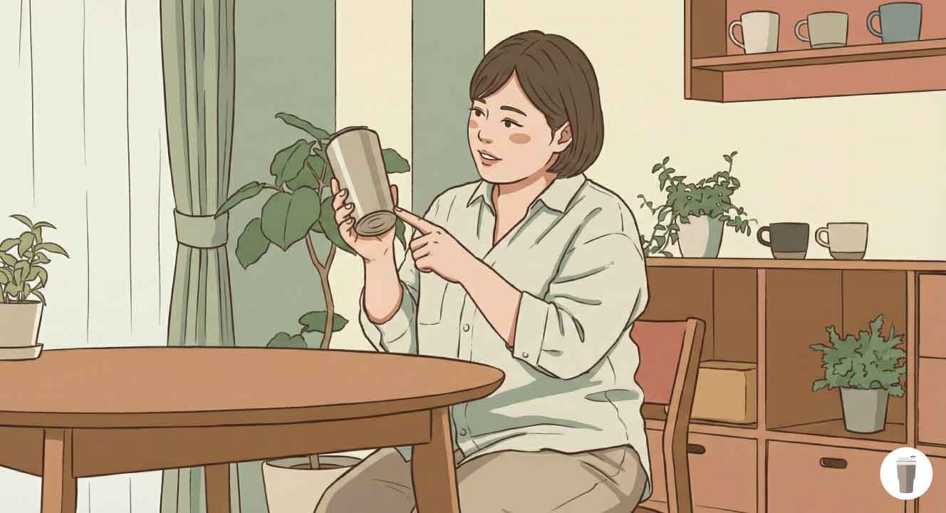 タンブラーの底の丸いシールは何？