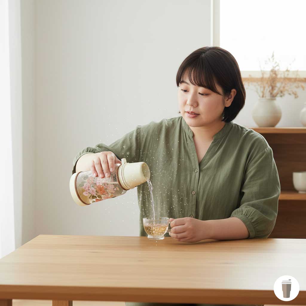 中から出るキラキラ光るフレークスの正体