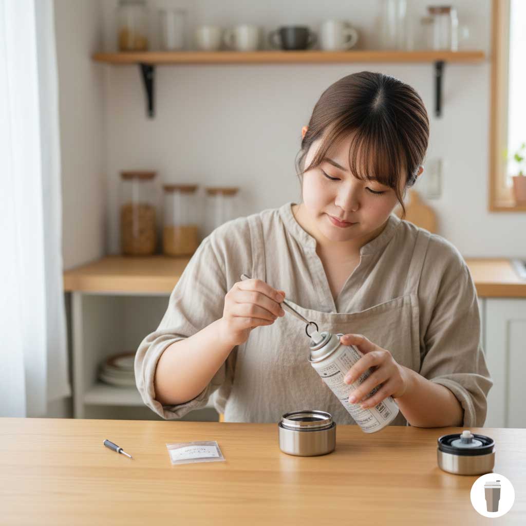 応用的な水筒の蓋のバネの直し方と予防策