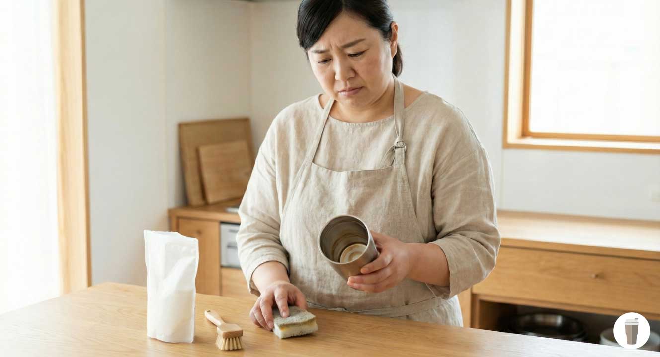 ステンレスタンブラーの茶渋が重曹で落ちない時の対策