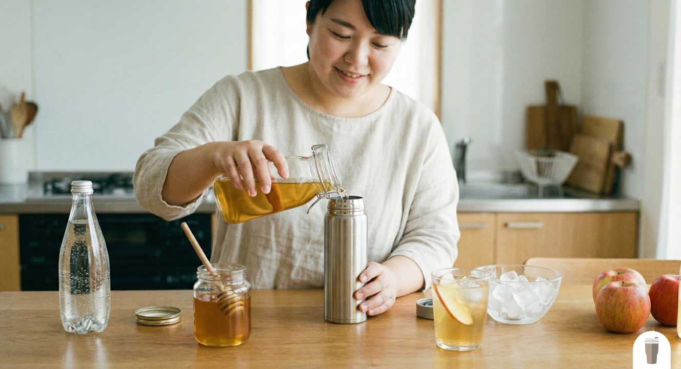 水筒でリンゴ酢を持ち歩く効果とレシピ