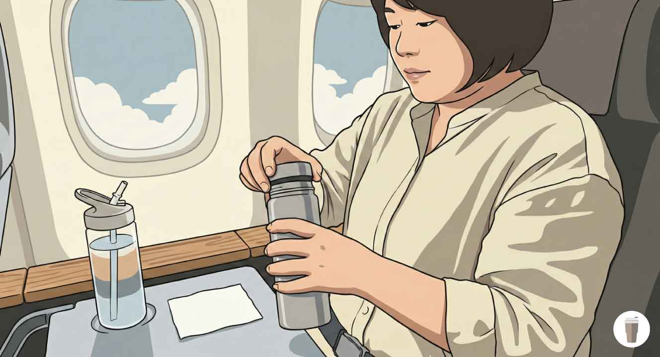 機内での安全な飲み方とストロータイプの注意点