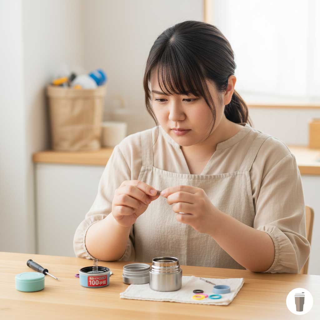 100均の蓋をバネ修理に流用できるか