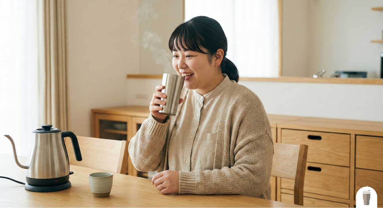 猫舌でも飲みやすい温度変化機能付き製品