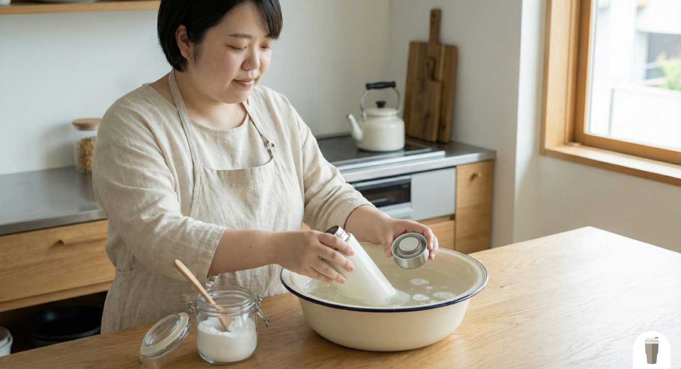 水筒についたコーヒーの臭い取り洗浄法